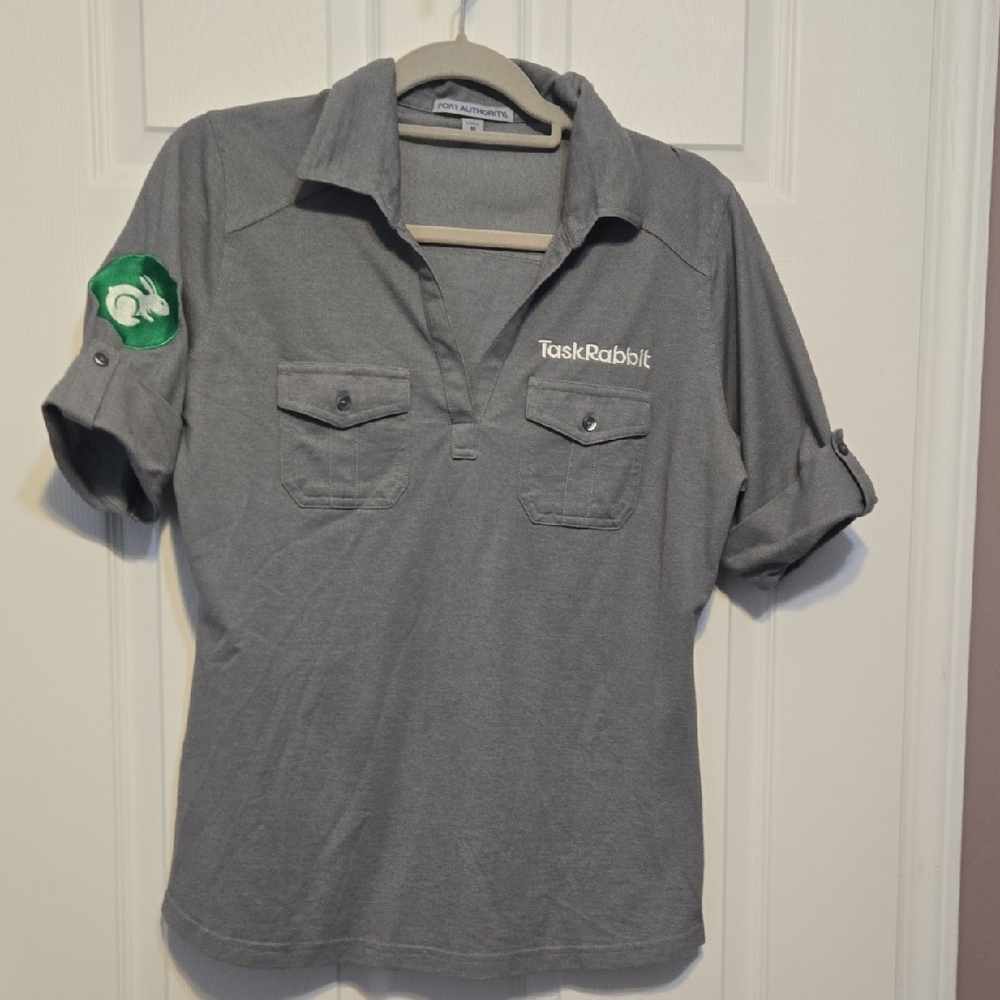 Womens Gray Task Rabbit Work Shirt Medium